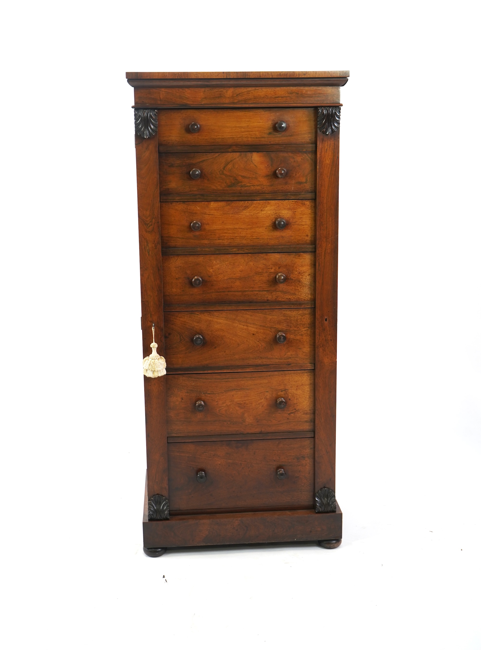 A Victorian rosewood Wellington chest